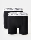 Route One Classic Boxer Shorts 2 Pack - Black