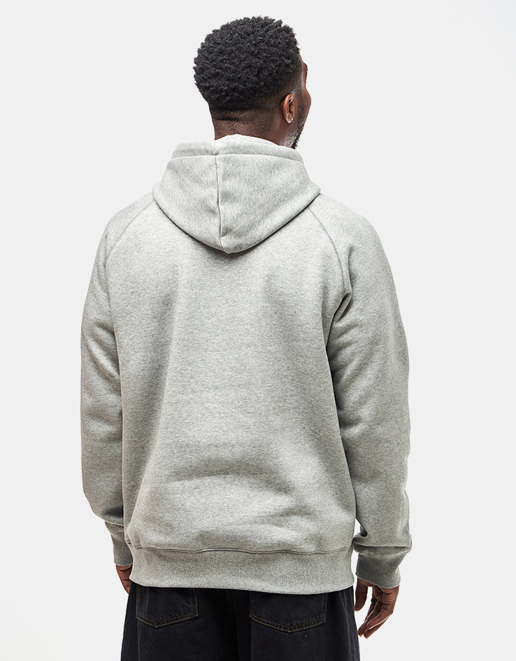 Carhartt WIP Hooded Chase Sweatshirt - Grey Heather/Gold | Route One