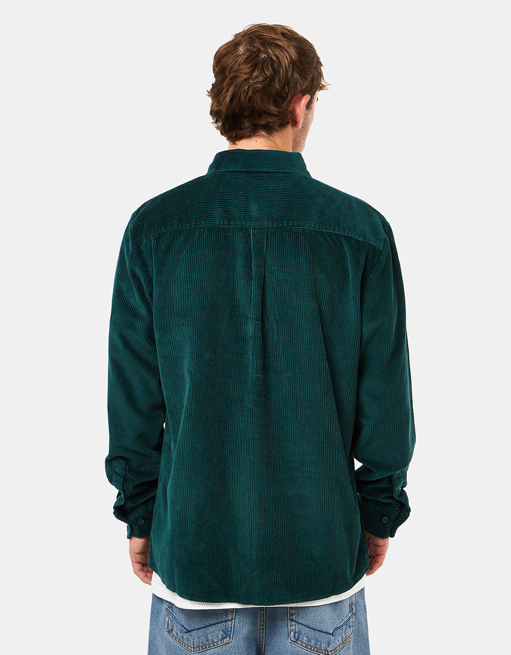 Route One Big Wale Cord Shirt - Forest Green
