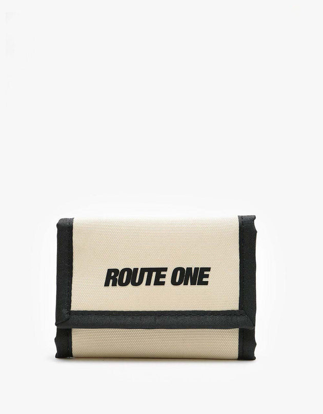 Route One Athletic Tri-Fold Wallet - Beige