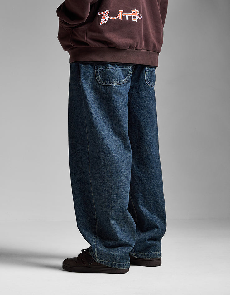 Route One Super Baggy Denim Jeans - Light Wash