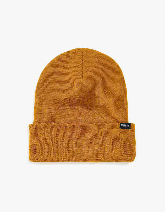 Route One Recycled NY Cuff Beanie - Brown