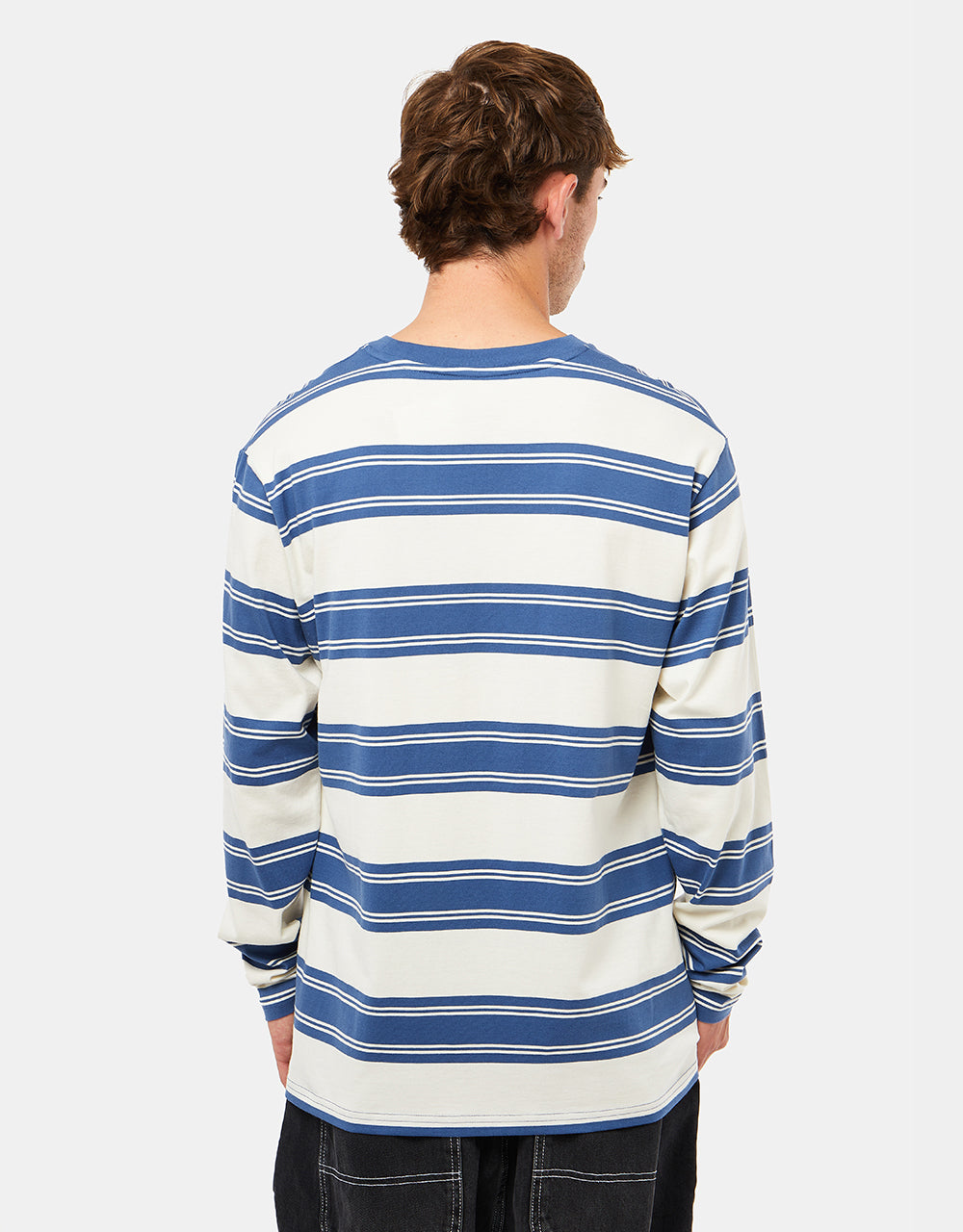 Route One Organic Lewis Stripe L/S T-Shirt - French Navy/Raw