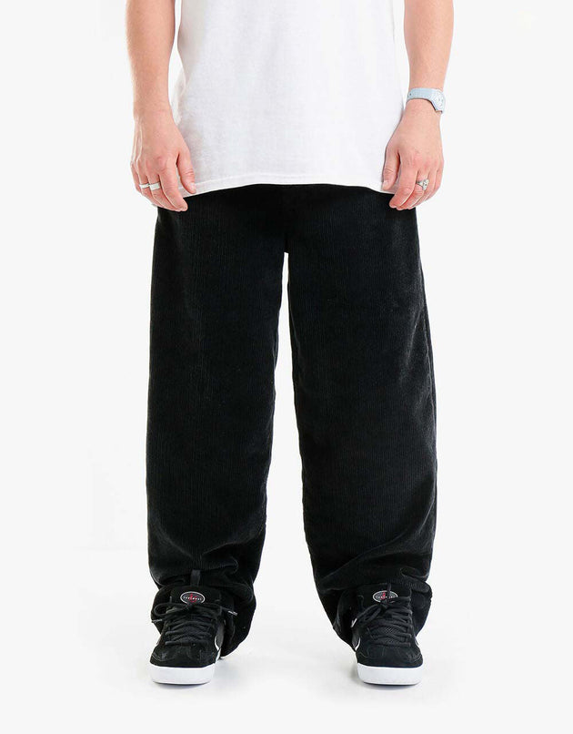 Route One Super Baggy Big Wale Cords - Black