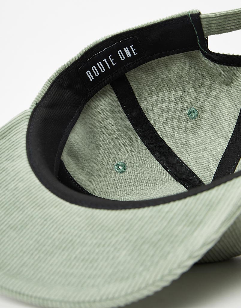 Route One Unstructured Cord 6 Panel Cap - Dusty Wave