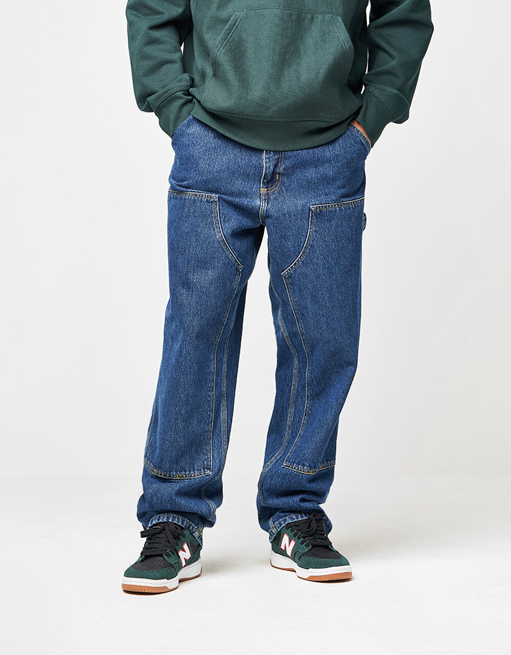 Carhartt WIP Double Knee Pant - Blue (Stone Washed) | Route One