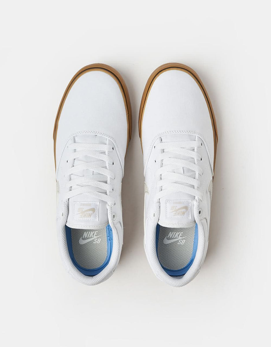 Sb Chron Nike Sb Shoes All White Nike SB Chron Canvas Skate Shoes