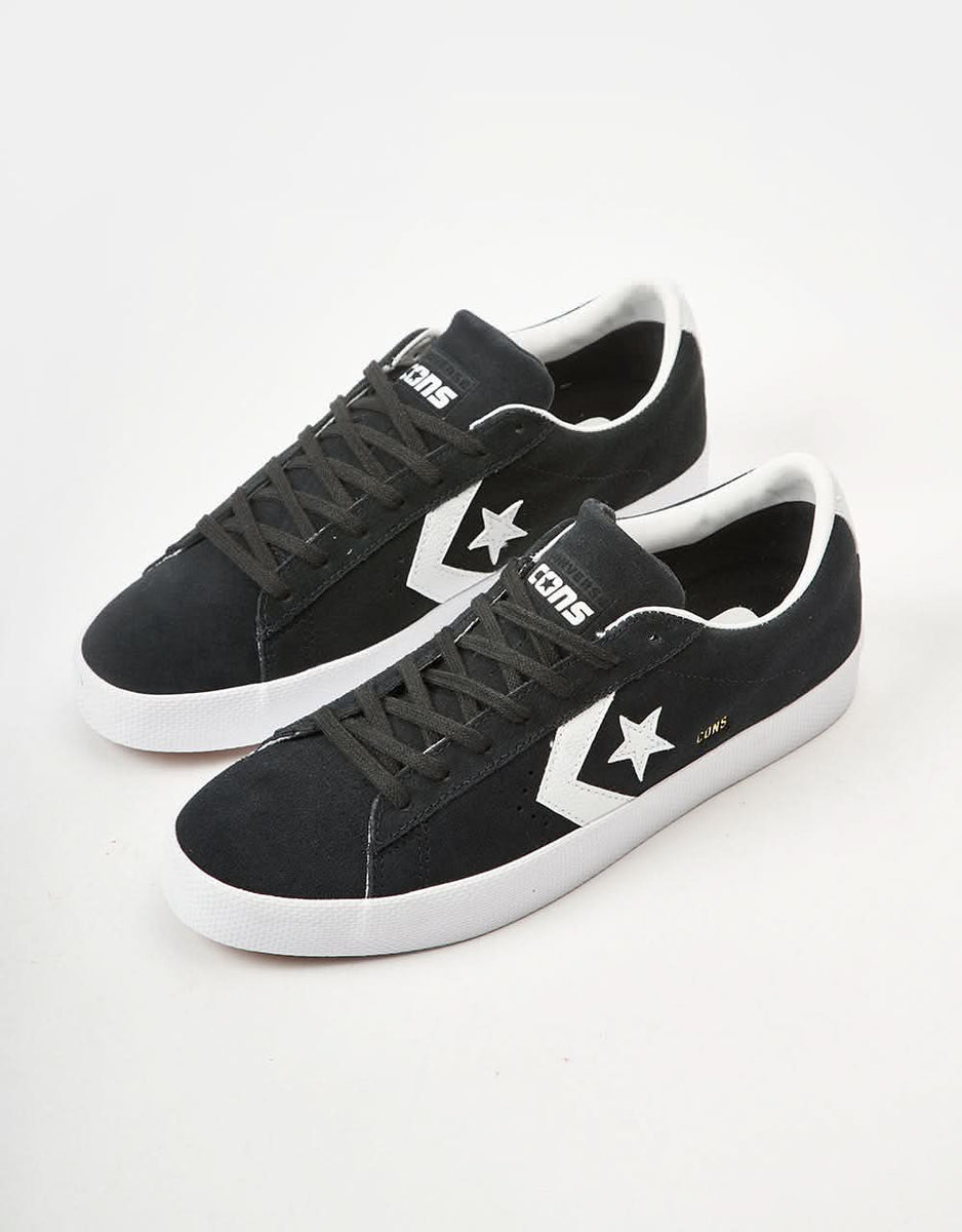 Converse Pro Leather Vulc Skate Shoes - Black/White/White – Route One