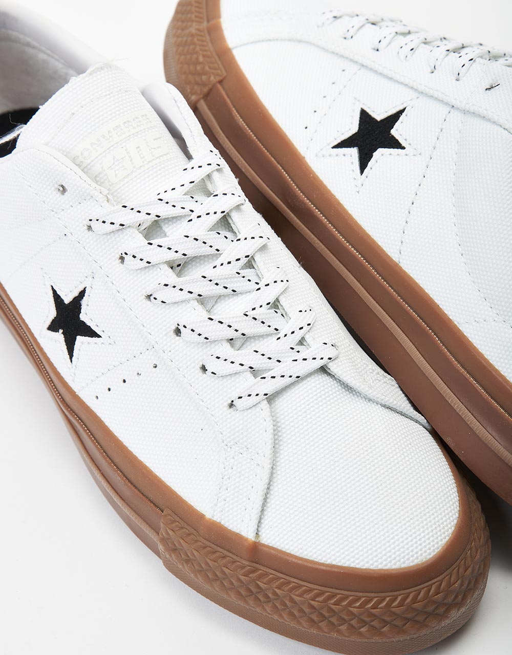 Converse One Star Pro Cordura Canvas Skate Shoes - White/Black/Dark Gum
