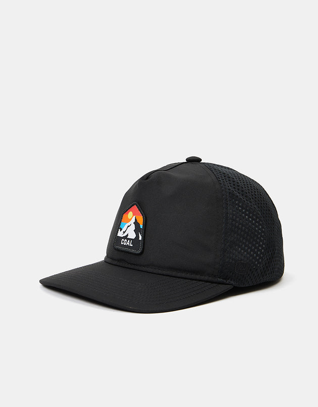 Coal One Peak Snapback Cap - Black
