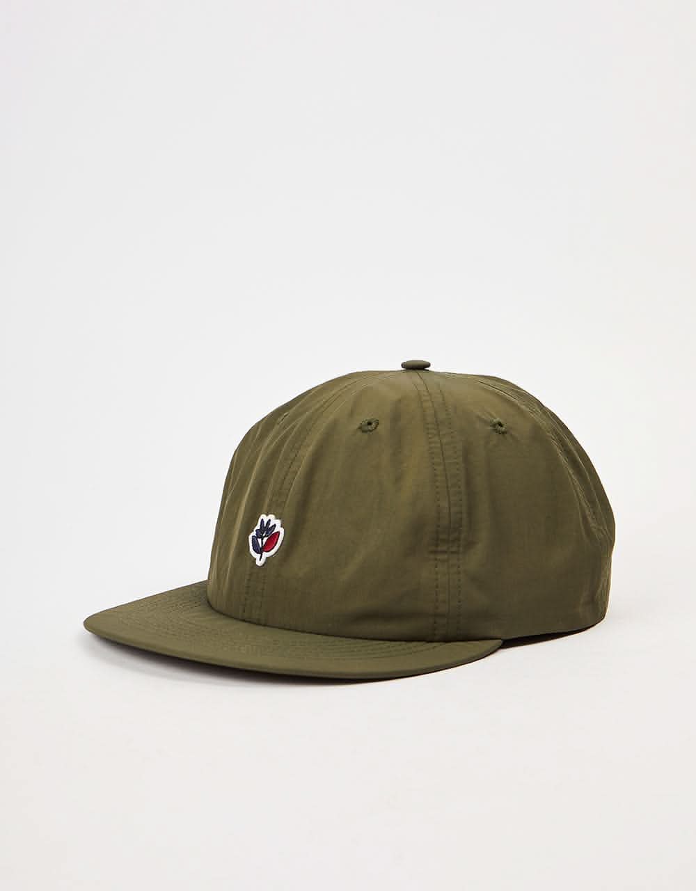 Magenta Plant Nylon 6 Panel Cap - Khaki