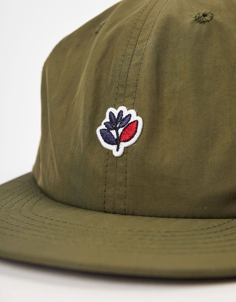 Magenta Plant Nylon 6 Panel Cap - Khaki