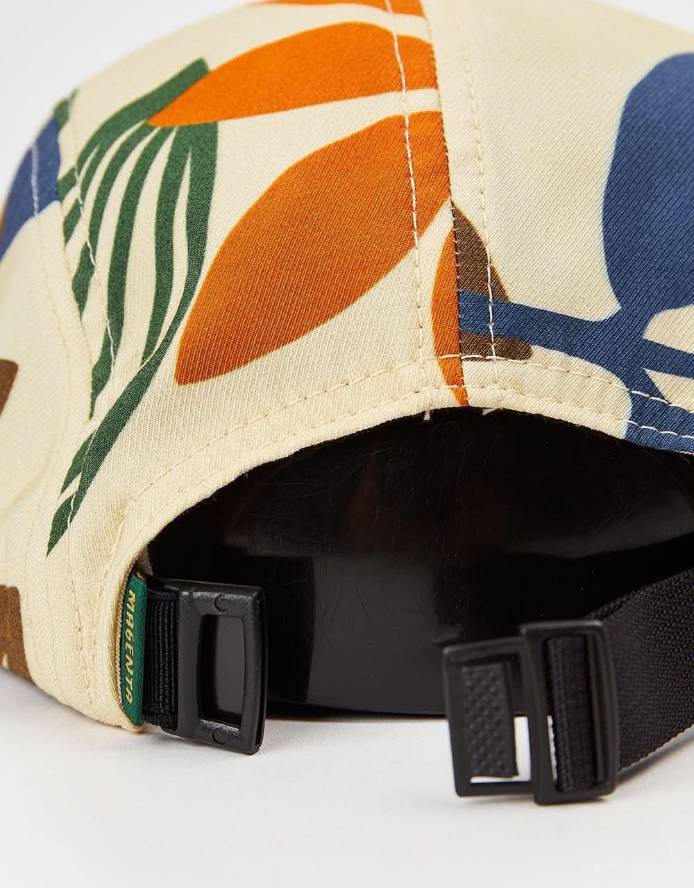 Magenta All Over Plant 5 Panel Cap - Natural