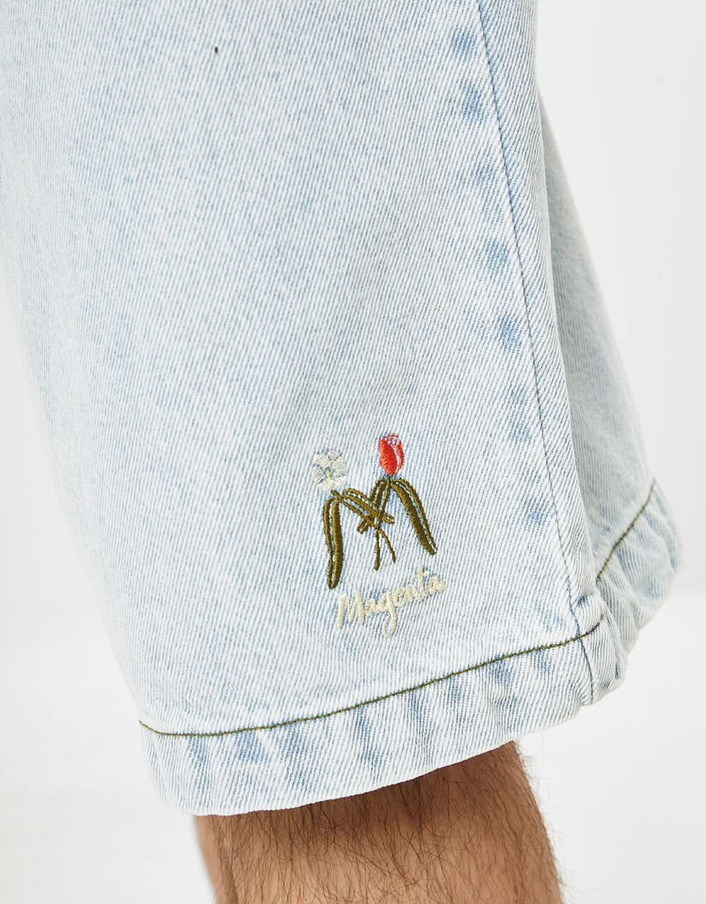 Magenta OG Denim Pocket Long Shorts - Ultrawashed Denim