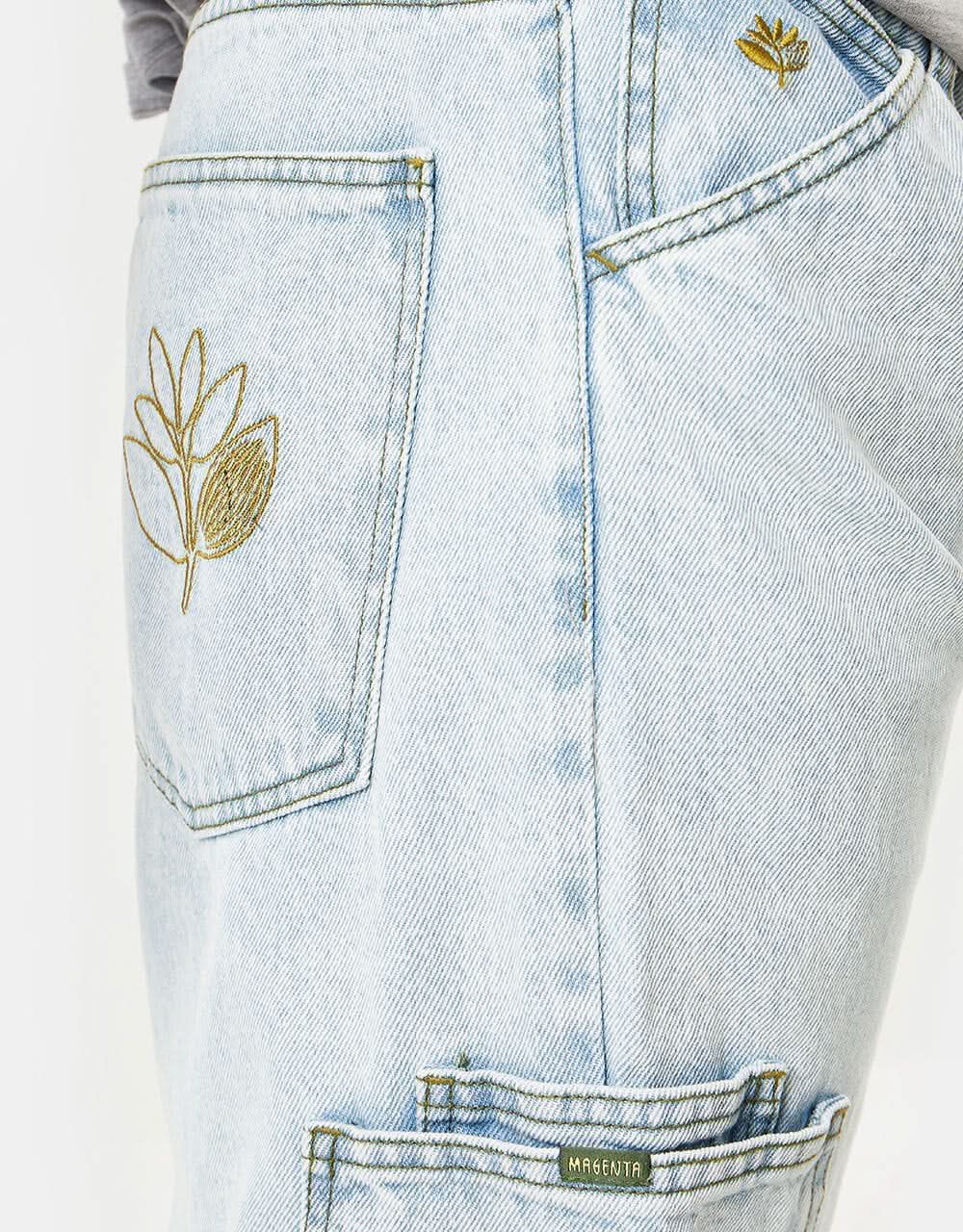 Magenta OG Denim Pocket Long Shorts - Ultrawashed Denim