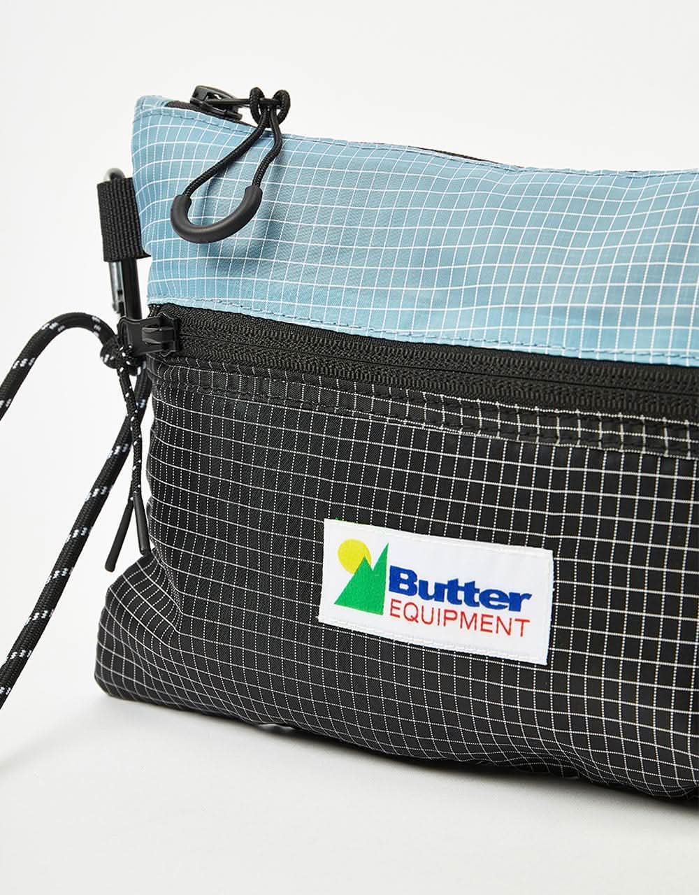 Butter Goods Paneled Ripstop Side Bag - Light Blue/Black