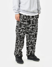 Route One Organic Baggy Pants - Faces Black/White