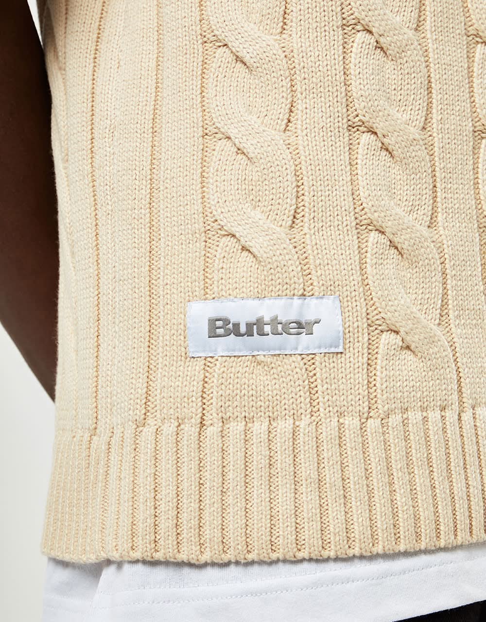 Butter Cable Knit Vest - Bone