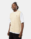 Butter Cable Knit Vest - Bone