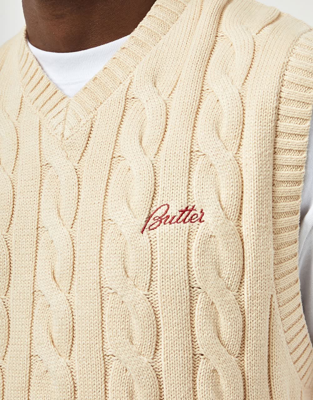 Butter Cable Knit Vest - Bone