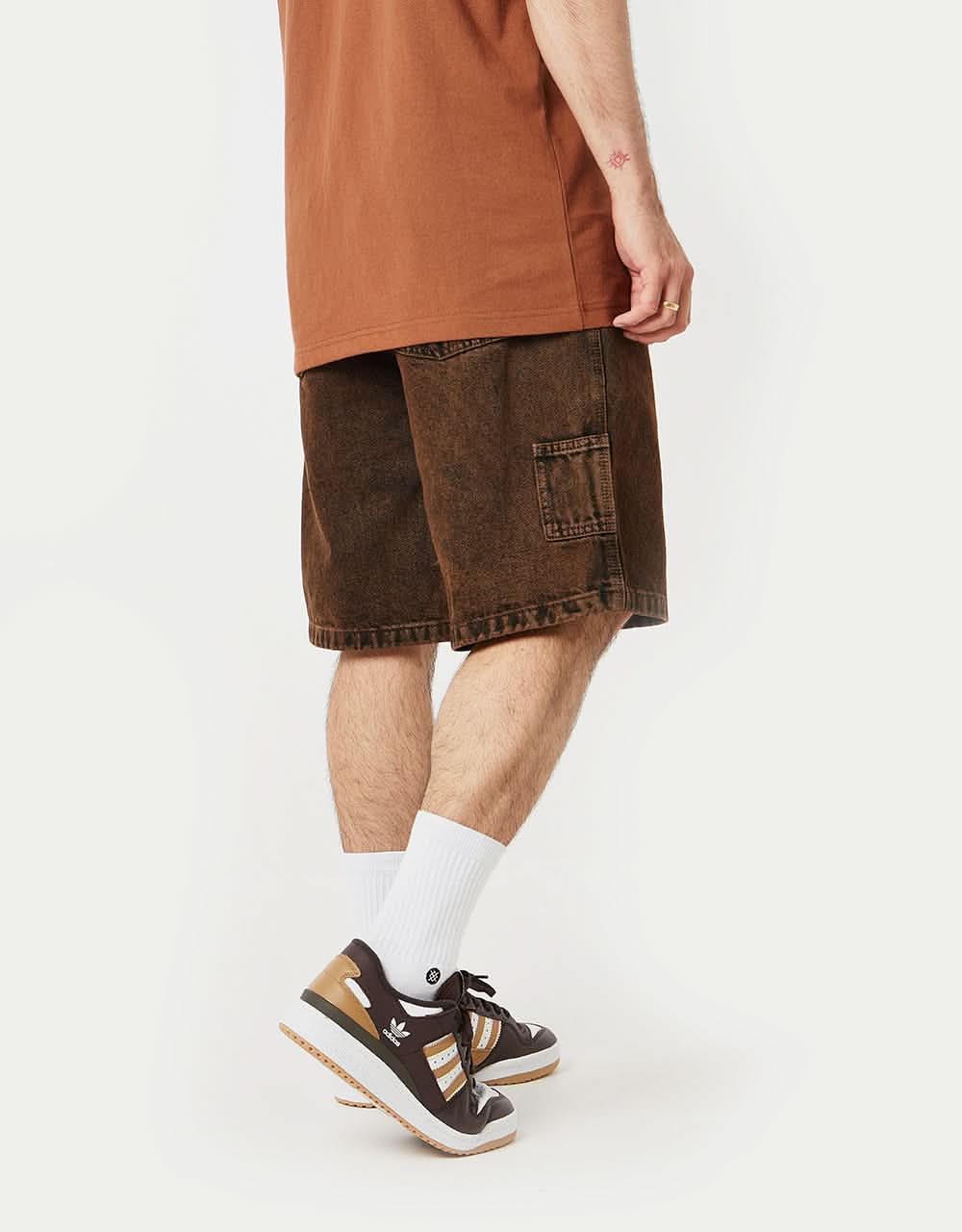 Pass Port Workers Club Denim Short - Brown Overdye