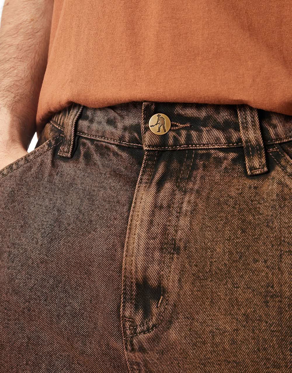 Pass Port Workers Club Denim Short - Brown Overdye