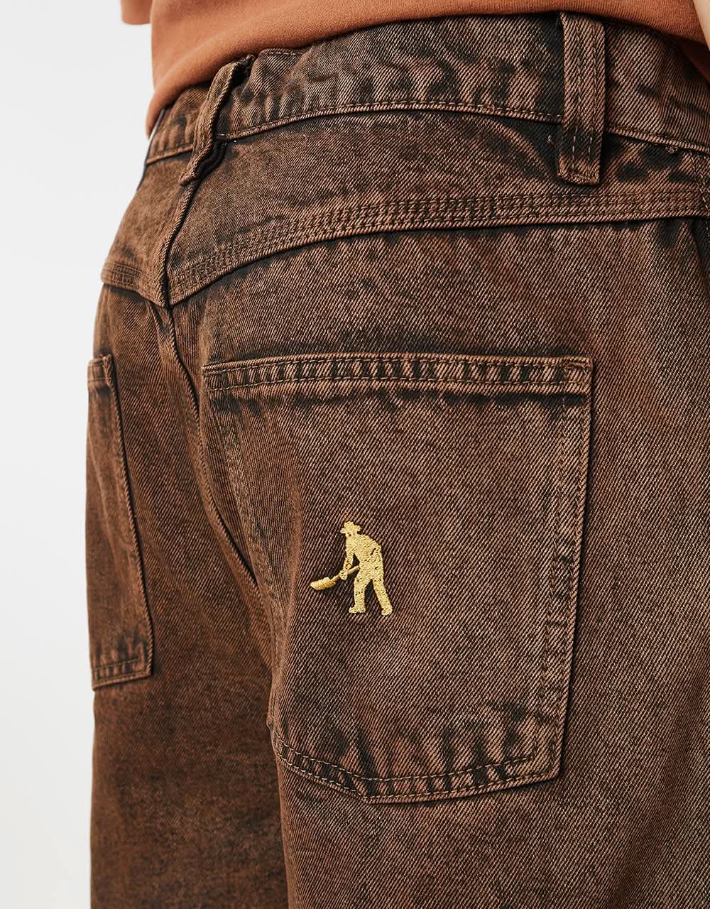 Pass Port Workers Club Denim Short - Brown Overdye