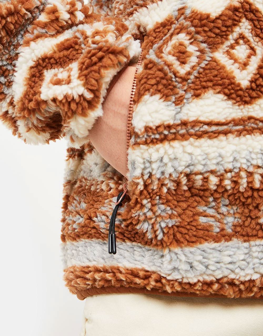Route One Sharwa Fleece - Angora/Tan Brown