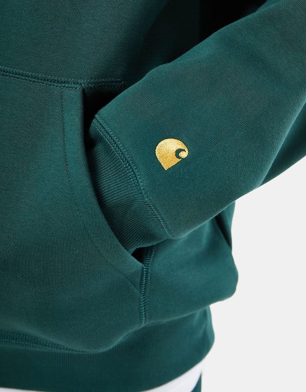 Carhartt WIP Hooded Chase Sweatshirt - Discovery/Gold