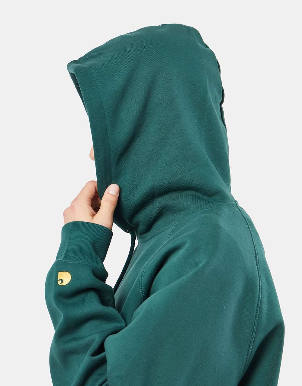 Carhartt WIP Hooded Chase Sweatshirt - Discovery/Gold