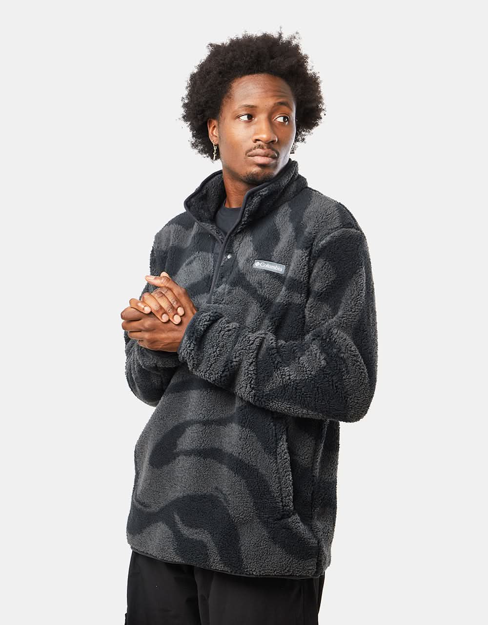Columbia Rugged Ridge™ II Sherpa 1/2 Snap Fleece - Black Snowdrifts Print