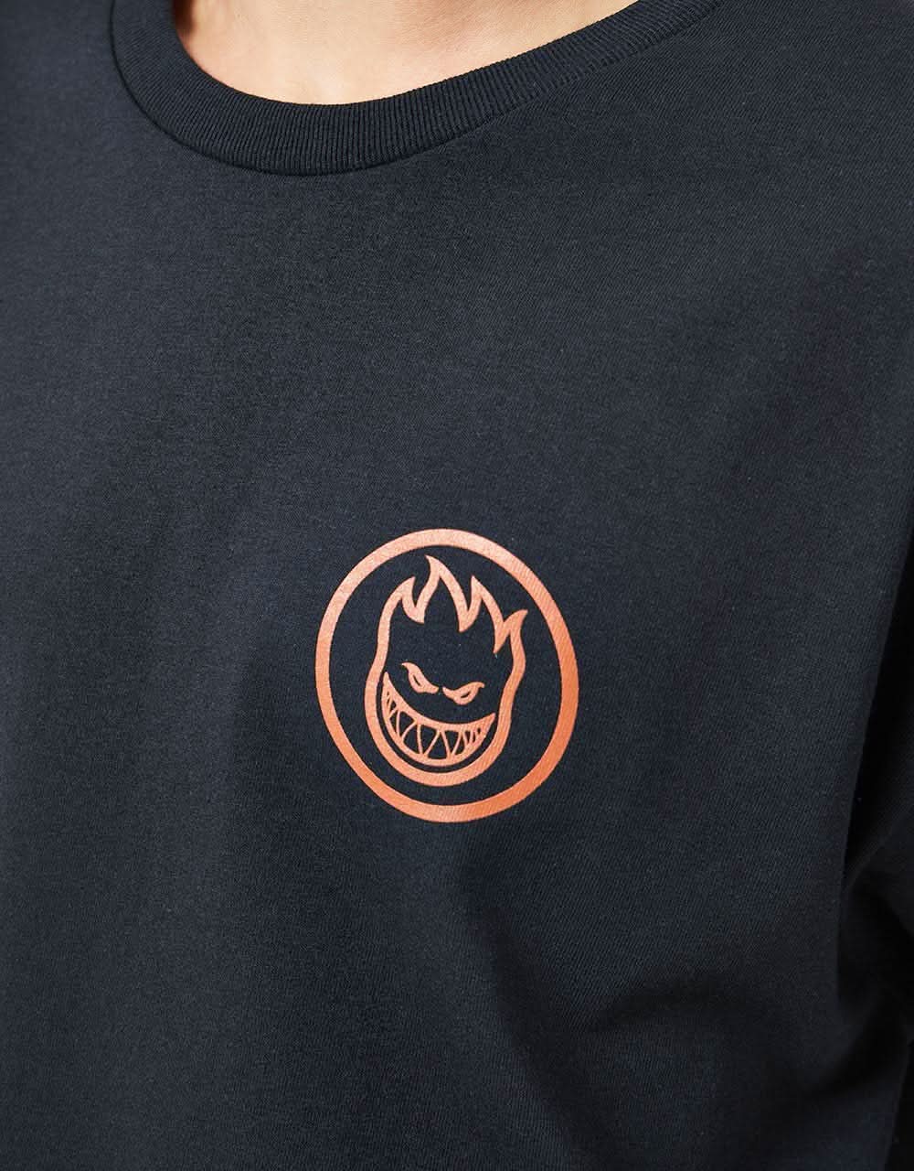 Spitfire Swirled Classic T-Shirt - Black/Burnt Orange