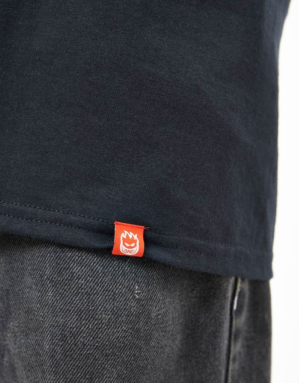 Spitfire Swirled Classic T-Shirt - Black/Burnt Orange