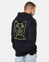 Krooked Moonsmile Raw Pullover Hoodie - Black/Yellow