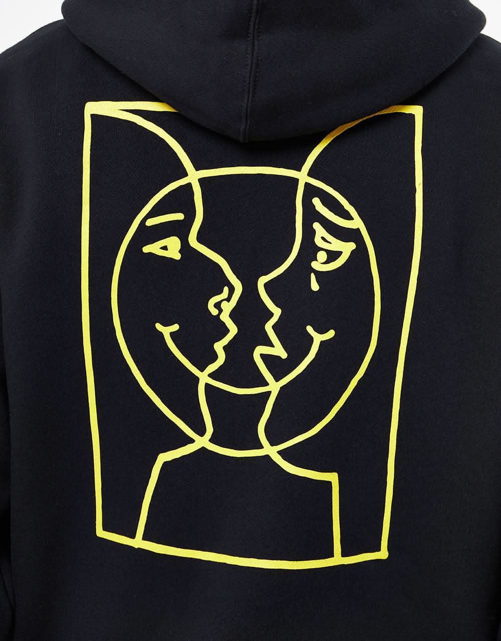 Krooked Moonsmile Raw Pullover Hoodie - Black/Yellow