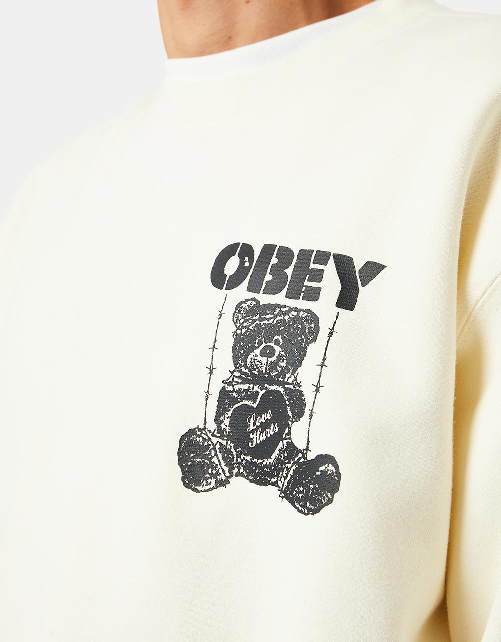 Obey Love Hurts Crewneck - Unbleached