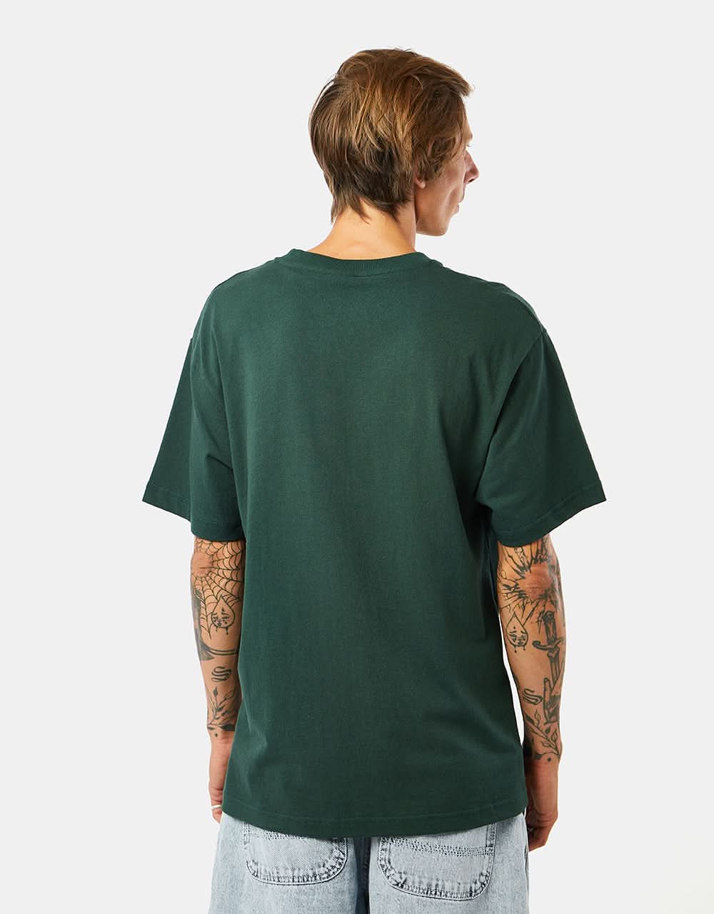 Pass Port Thistle Embroidered T-Shirt - Forest Green