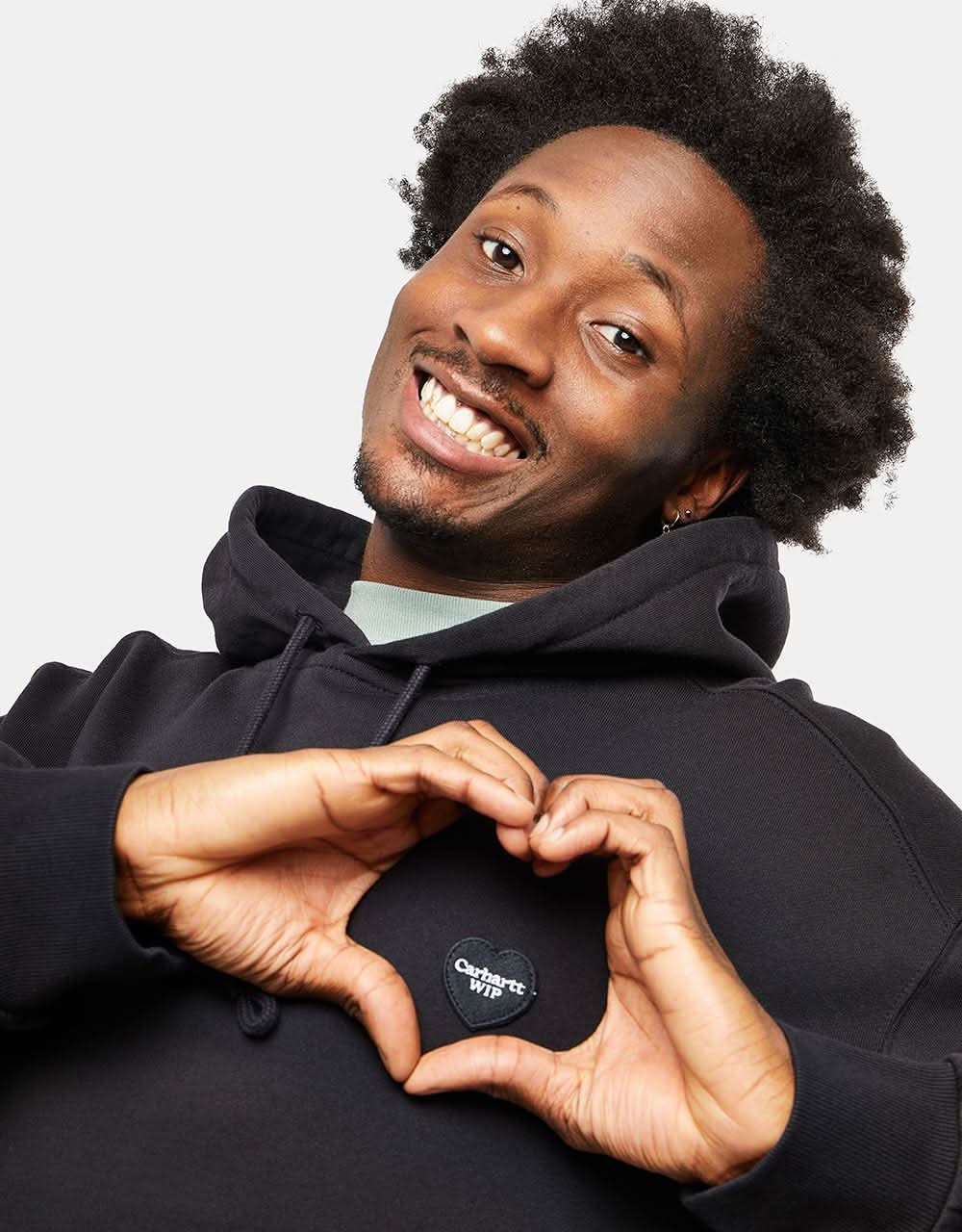Carhartt WIP Hooded Heart Patch Sweat - Black