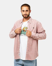 Carhartt WIP Madison Cord L/S Shirt - Glassy Pink/Black