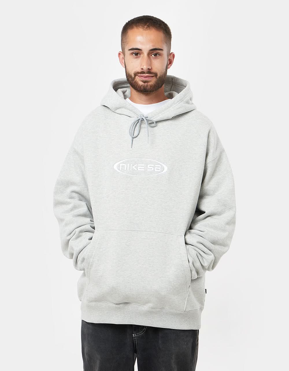 Nike SB HBR Pullover Hoodie - Grey Heather/White