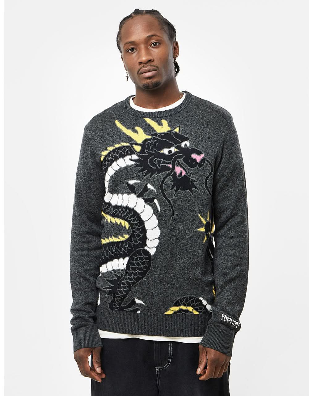 RIPNDIP Ryu Knitted Sweater - Black Heather
