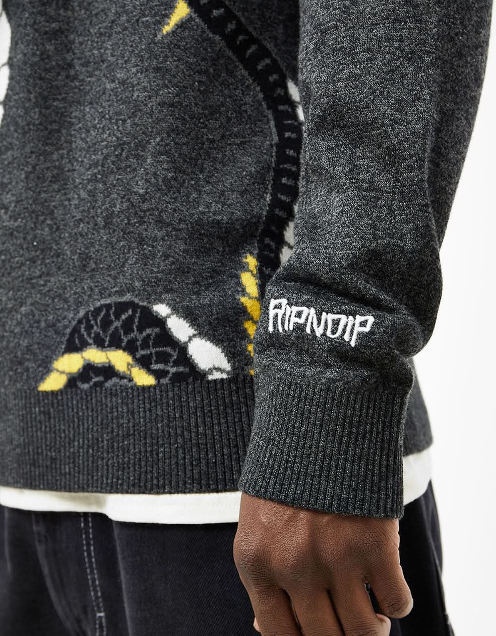 RIPNDIP Ryu Knitted Sweater - Black Heather