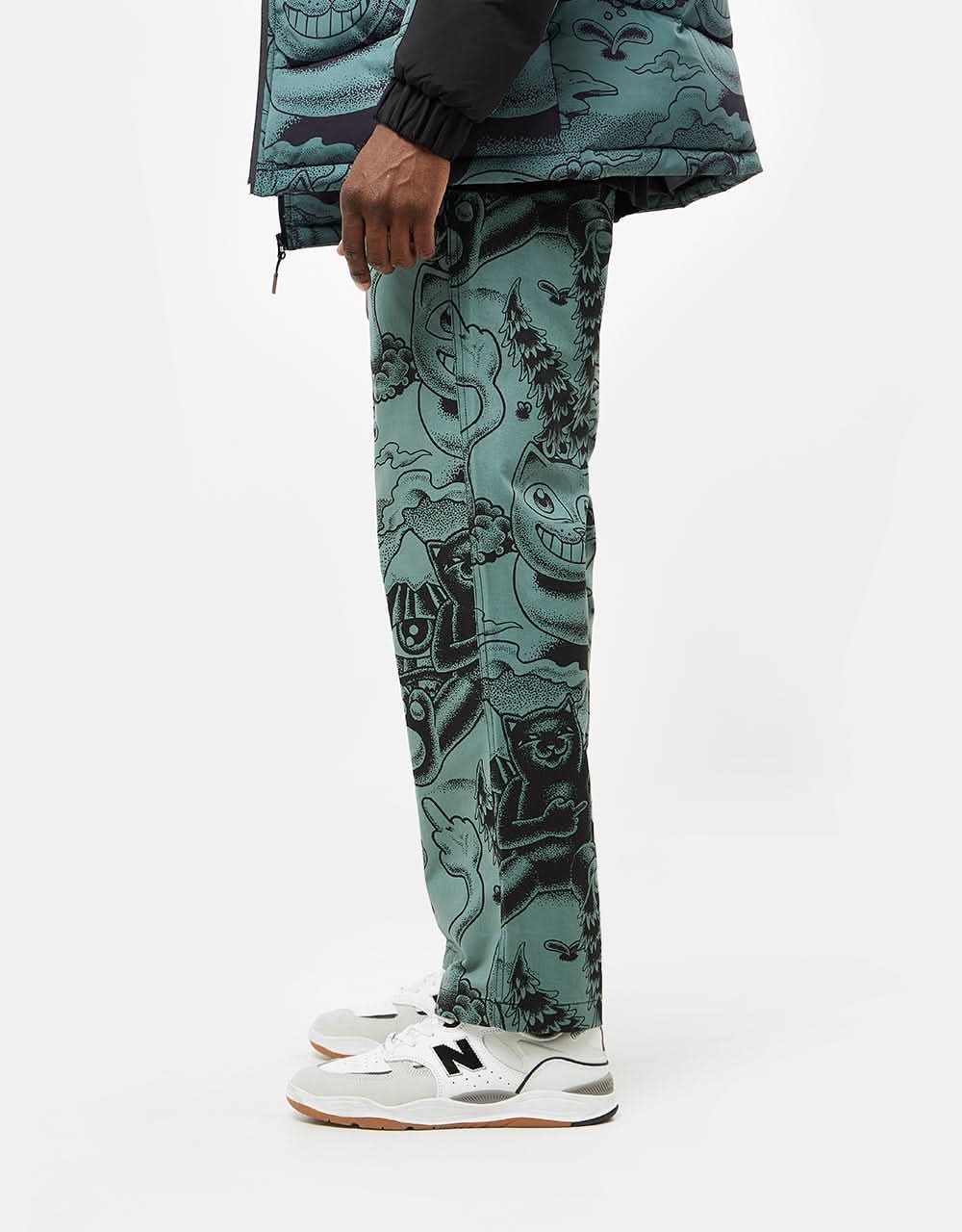 RIPNDIP Dark Twisted Fantasy Wide Leg Pant - Olive & Black