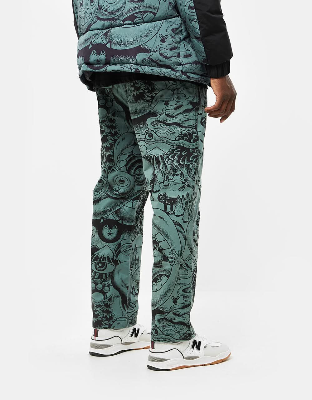 RIPNDIP Dark Twisted Fantasy Wide Leg Pant - Olive & Black