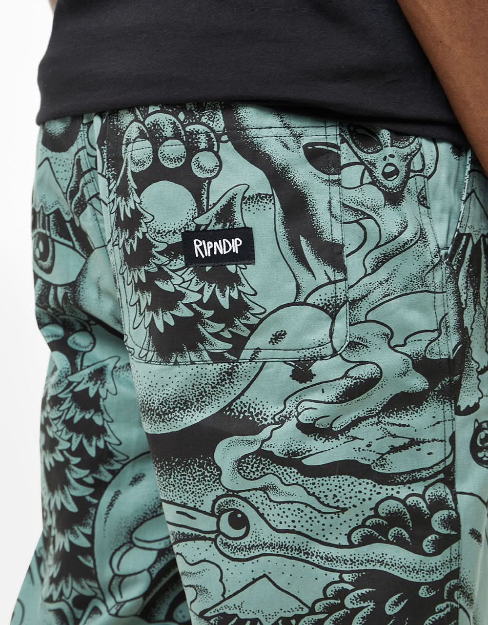 RIPNDIP Dark Twisted Fantasy Wide Leg Pant - Olive & Black