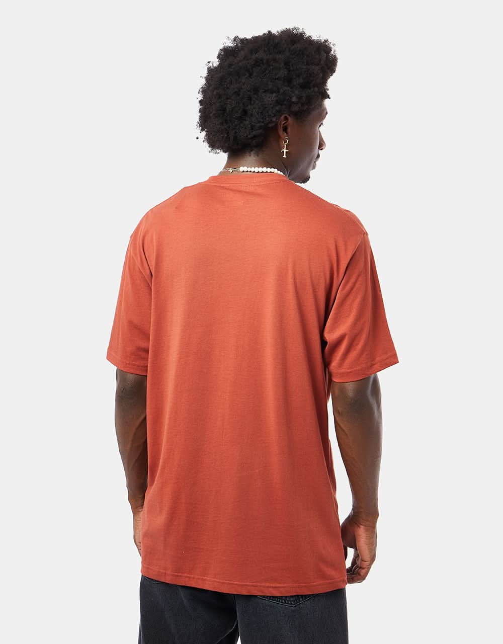Vans Left Chest Logo T-Shirt - Burnt Henna/White