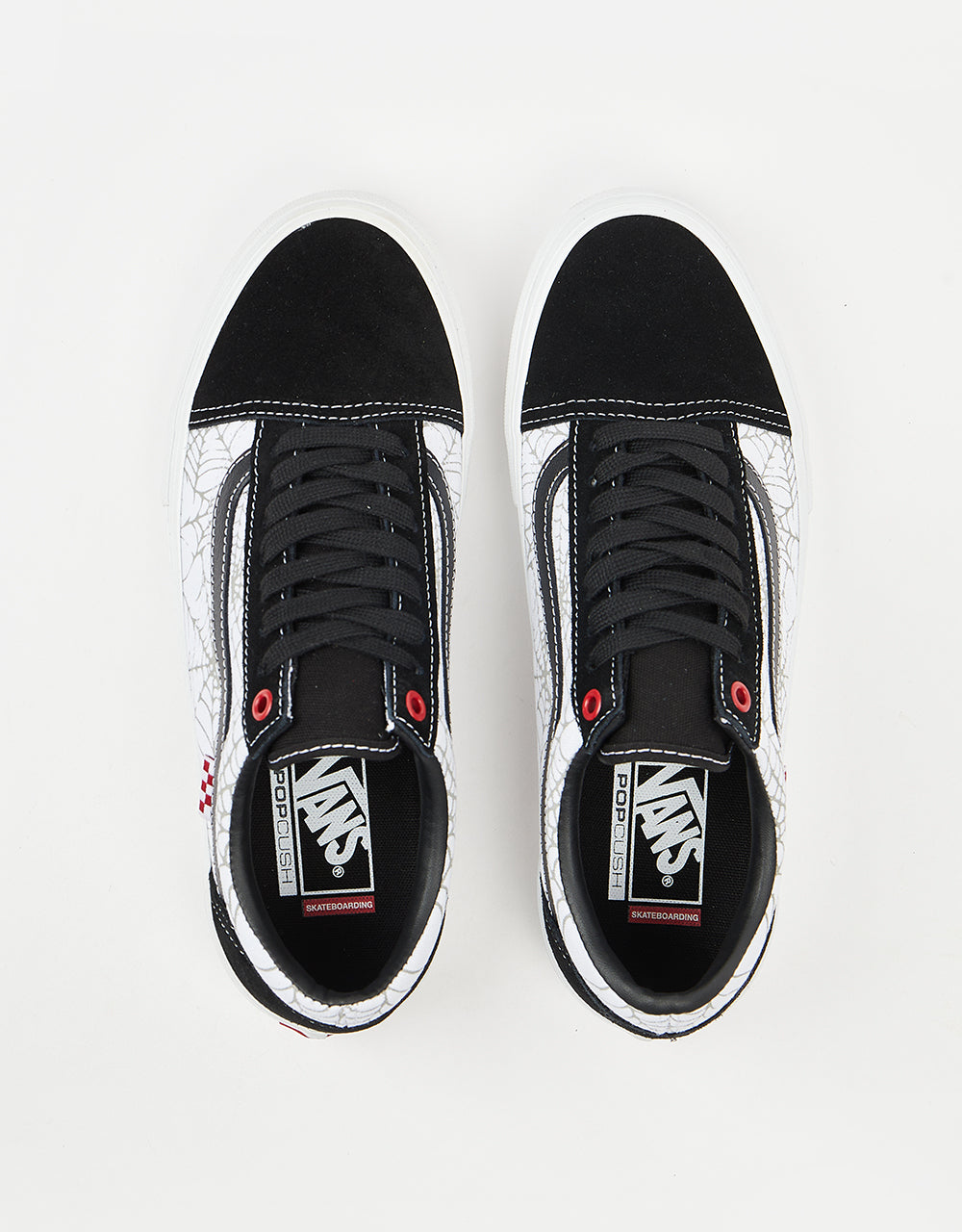Vans Skate Old Skool Shoes - (Black Widow) Black/White/Red