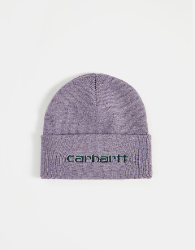 Carhartt WIP Script Beanie - Glassy Purple/Discovery Green