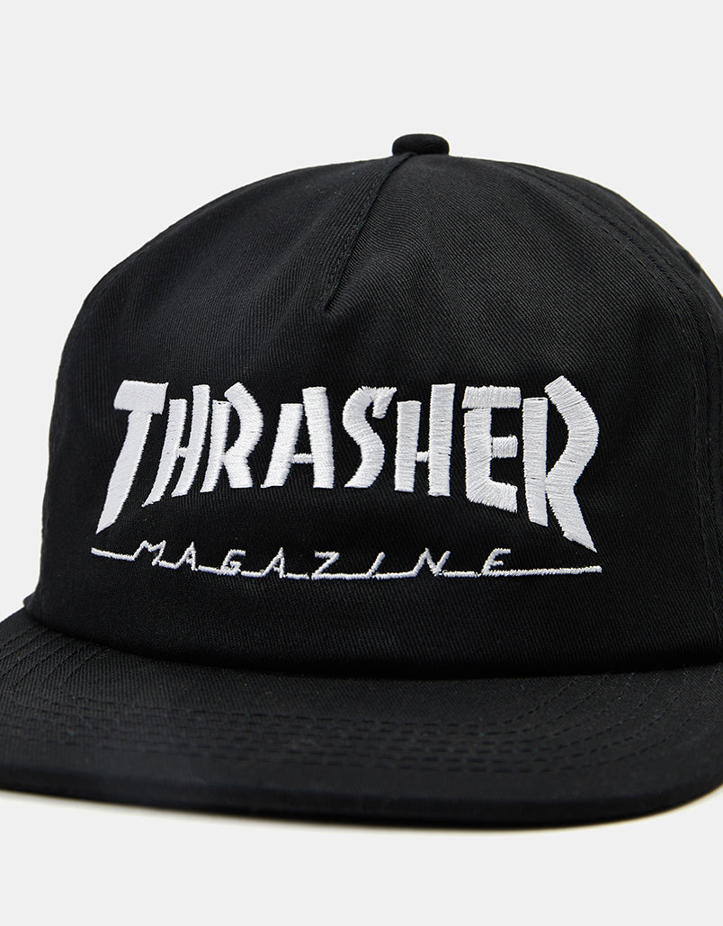 Thrasher Mag Logo Snapback Cap - Black/White