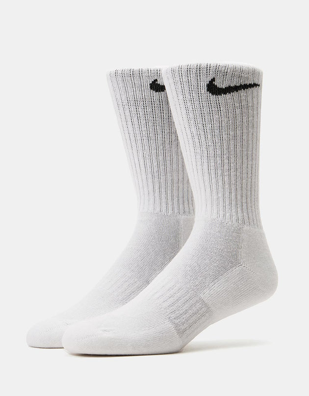 Nike SB Everyday Cushioned 6 Pack Crew Socks  - White/Black